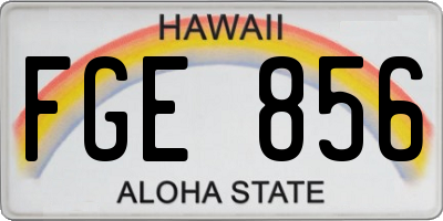 HI license plate FGE856
