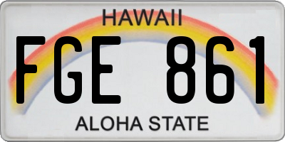 HI license plate FGE861