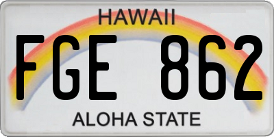 HI license plate FGE862