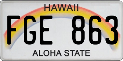 HI license plate FGE863