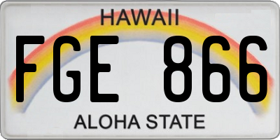 HI license plate FGE866
