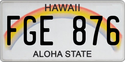 HI license plate FGE876