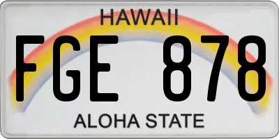 HI license plate FGE878