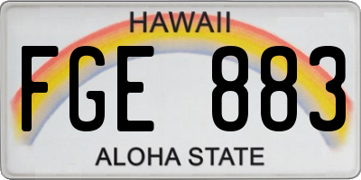 HI license plate FGE883