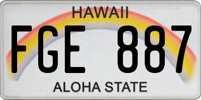 HI license plate FGE887