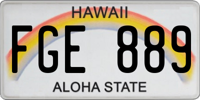 HI license plate FGE889