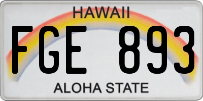 HI license plate FGE893