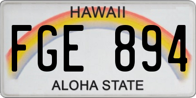 HI license plate FGE894