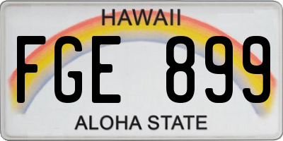 HI license plate FGE899