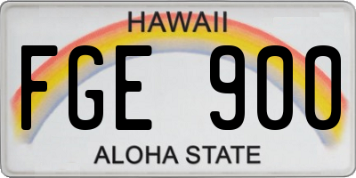 HI license plate FGE900