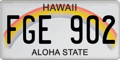 HI license plate FGE902