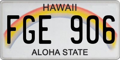 HI license plate FGE906