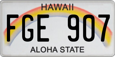 HI license plate FGE907