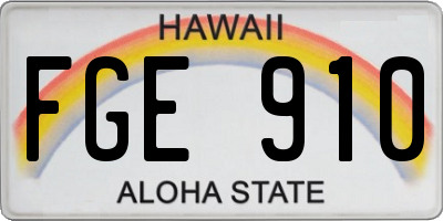 HI license plate FGE910