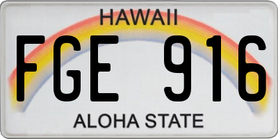 HI license plate FGE916