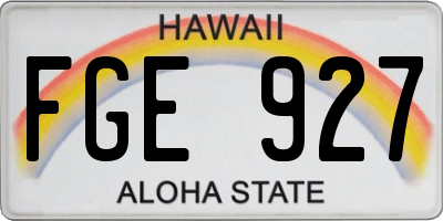 HI license plate FGE927