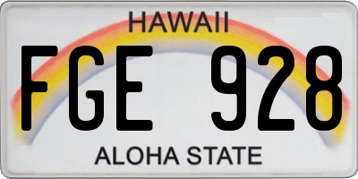 HI license plate FGE928