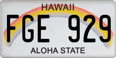 HI license plate FGE929