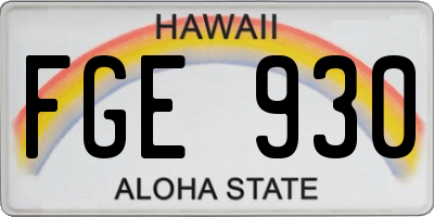 HI license plate FGE930