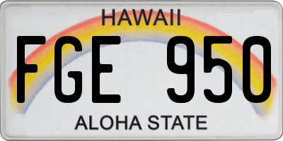 HI license plate FGE950