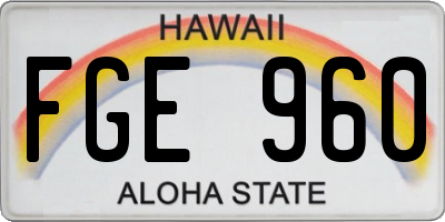 HI license plate FGE960