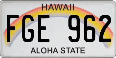 HI license plate FGE962