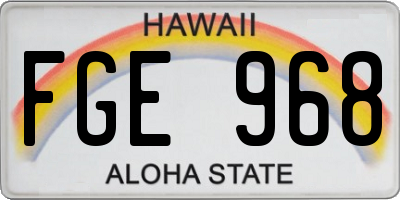 HI license plate FGE968