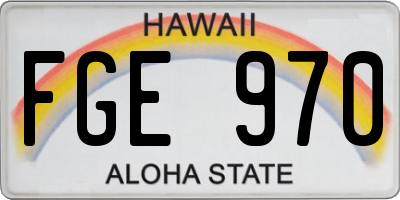 HI license plate FGE970