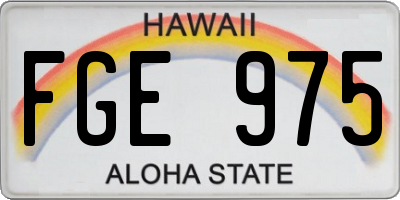 HI license plate FGE975
