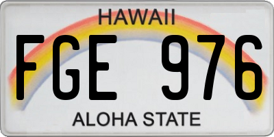 HI license plate FGE976