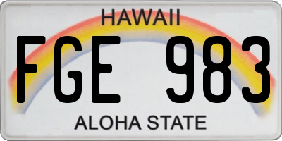 HI license plate FGE983