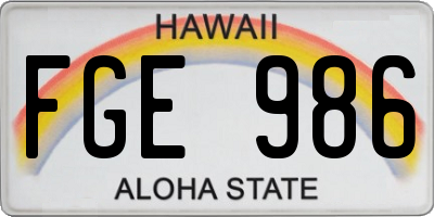 HI license plate FGE986