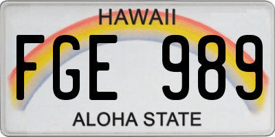 HI license plate FGE989