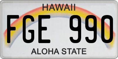 HI license plate FGE990