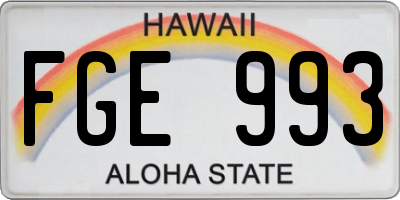 HI license plate FGE993