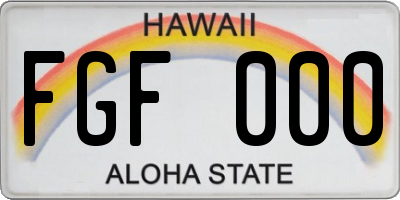 HI license plate FGF000