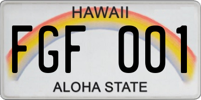HI license plate FGF001