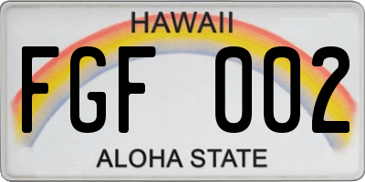 HI license plate FGF002