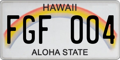 HI license plate FGF004