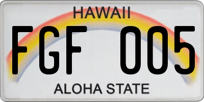 HI license plate FGF005