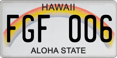 HI license plate FGF006