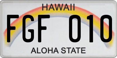 HI license plate FGF010