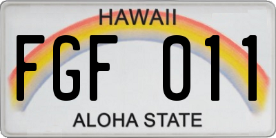 HI license plate FGF011
