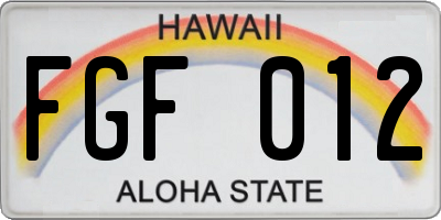 HI license plate FGF012