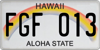 HI license plate FGF013