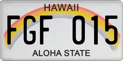 HI license plate FGF015