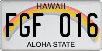 HI license plate FGF016