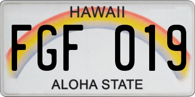 HI license plate FGF019