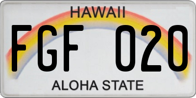 HI license plate FGF020