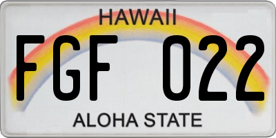 HI license plate FGF022